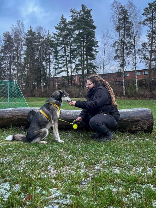 Mikki and Esa in training
