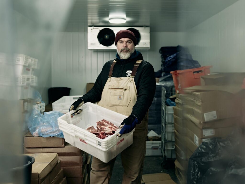 Valentijn in the walk-in freezer
