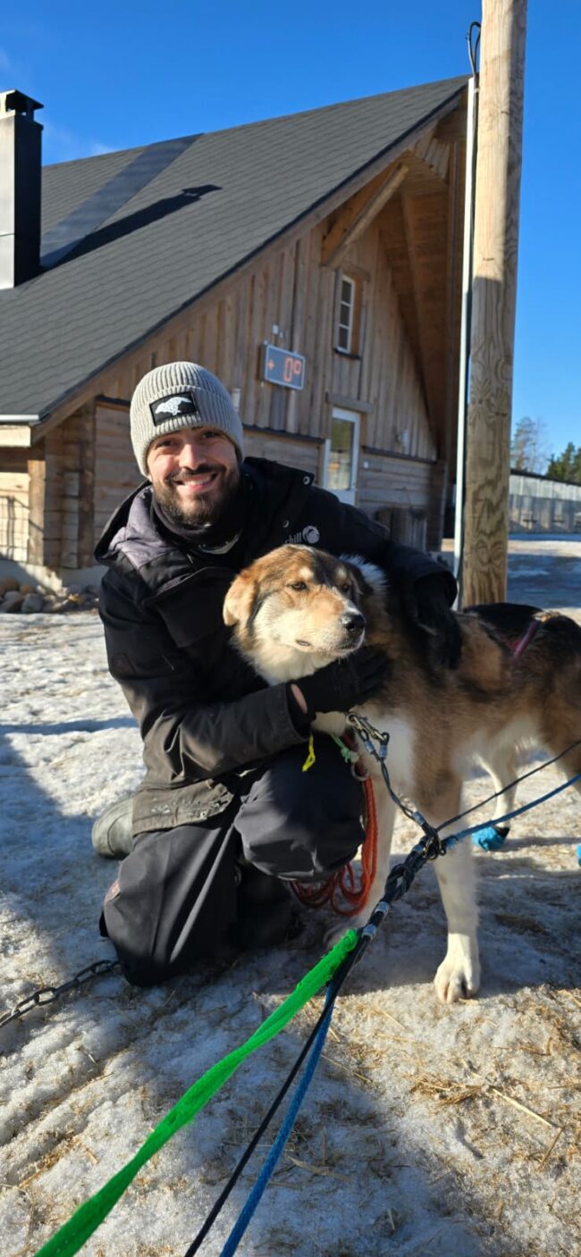 Intern Victor and Alaskan Husky Mukluk