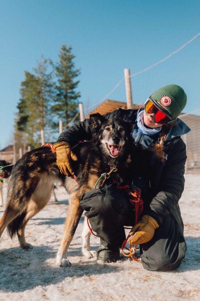 Alaskan Husky Riffle and her owner Marie
